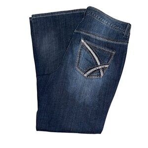 Lane Bryant Plus Size Straight Leg Jeans Womens 14 30 Dark Wash Pockets Blue